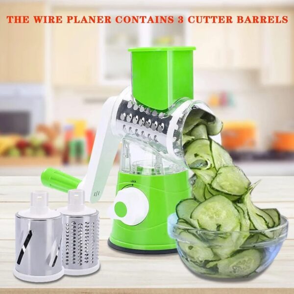 Manual Vegetable Cutter Slicer Round ,Grater,3 in1 Slicer - Image 2