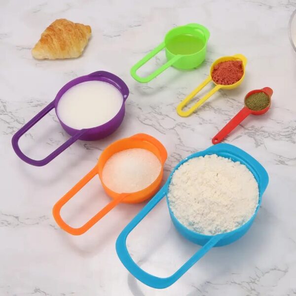 Rainbow Measuring Spoons and Cups Set 6-Piece Colorful