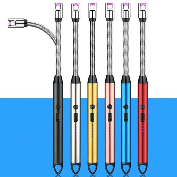 Electric Arc Lighter Rechargeable Stove Lighters Long Neck LED Battery Indicator Windproof 360 degree - Image 2